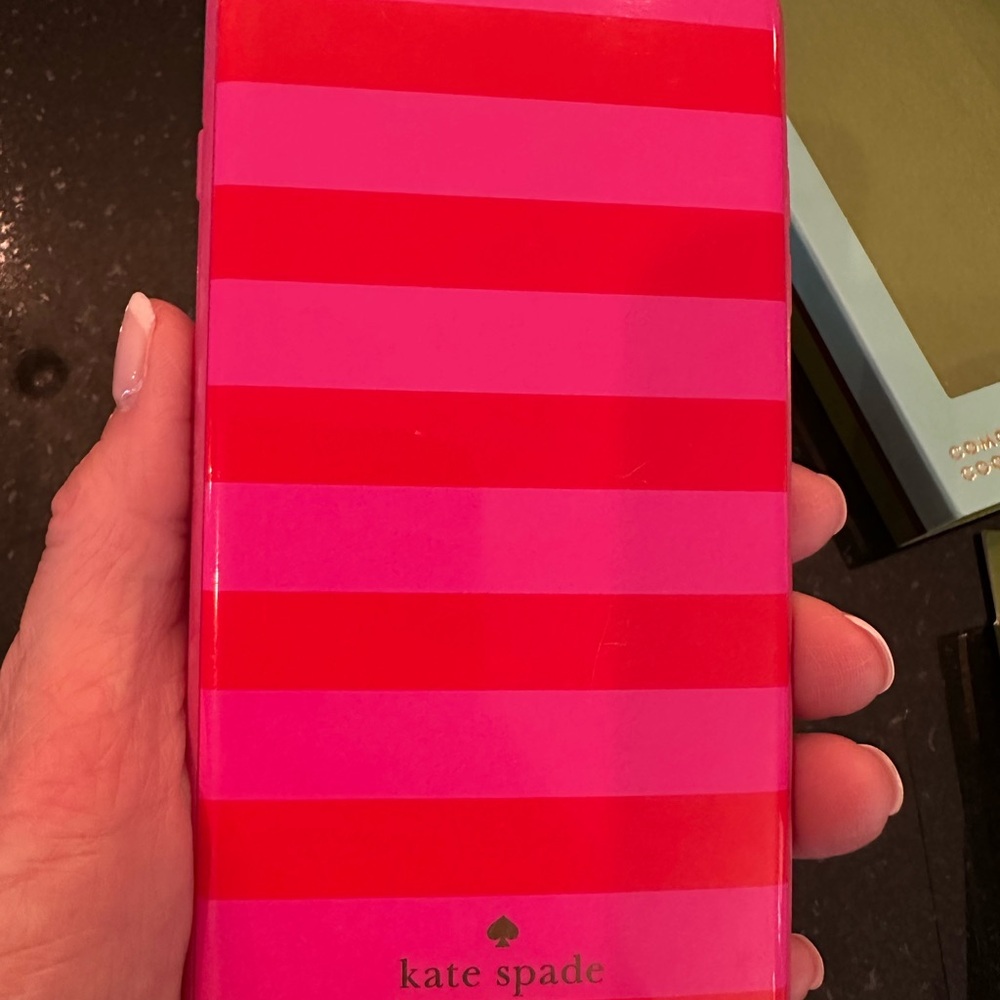 kate spade Hot Pink and Red Striped XS iPhone Case